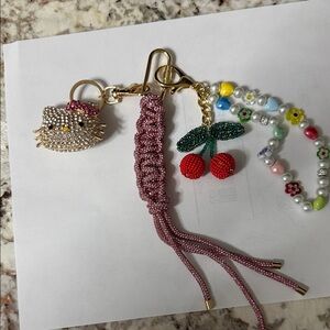 Hello Kitty Sparkling Keychain with Pink Bow